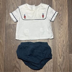 White and Navy Kids Matching Set